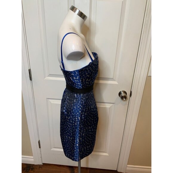 BCBG Max Azria Blue Silver Polka Dot Ink Mini Dress, Size 0 - Picture 2 of 5
